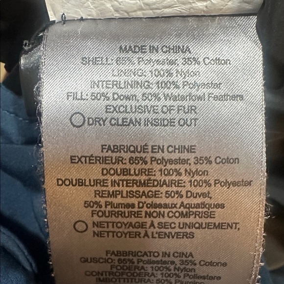 Dark blue Fur-Trimmed Parka - goose down filled real fox fur removable hood - Picture 7 of 7